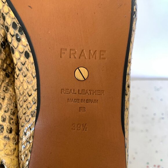 Frame Le Sunset Ballet Flats Python Multi Print Brwn/Blk Lambskin 39.5 Quiet Lux - Picture 15 of 16